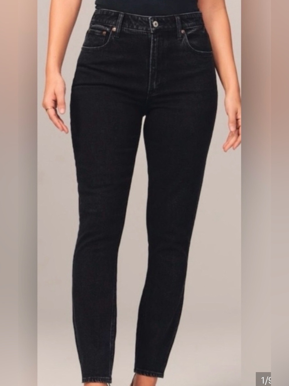 NWT Abercrombie & Fitch Curve Love Black High Rise Skinny Jeans Size 33